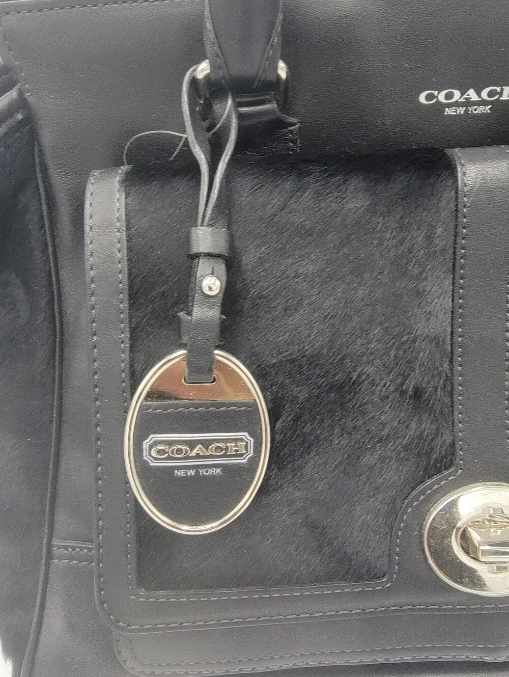 Coach Limited Edition Black Legacy Medium Candace Calf Hair Leather Satchel